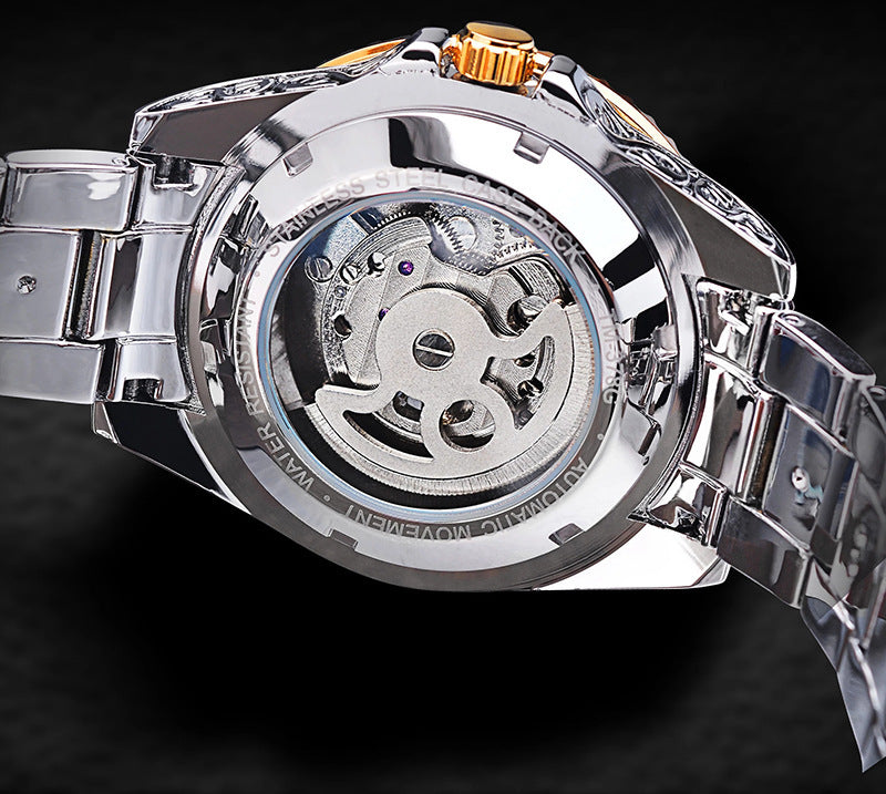 Forsining Skeleton Carved Tourbillon Mechanical Watches Luxury Men's Wristwatch eprolo