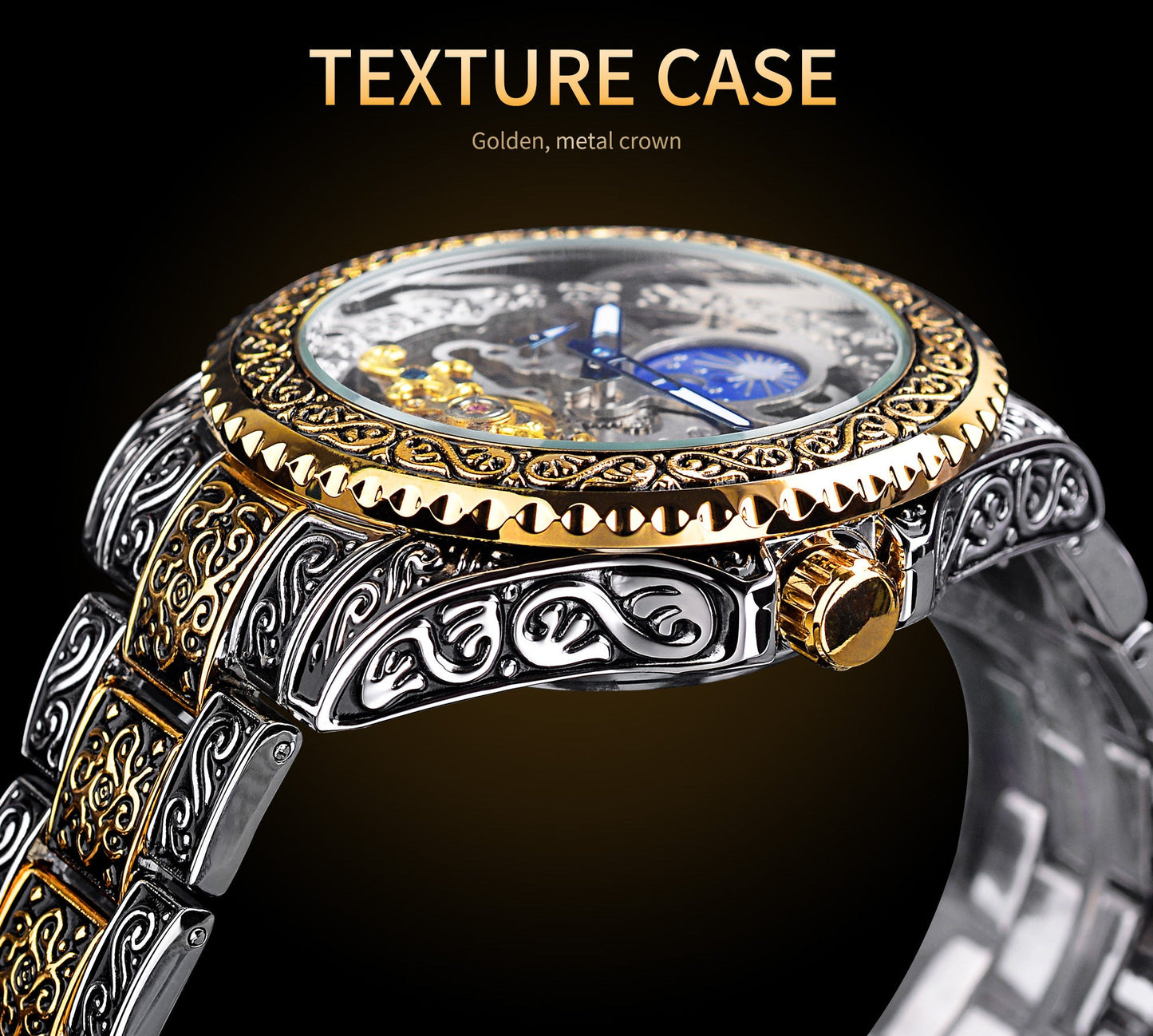 Forsining Skeleton Carved Tourbillon Mechanical Watches Luxury Men's Wristwatch eprolo
