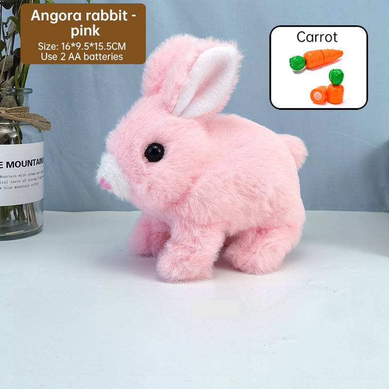 2025 Upgraded Interactive Bunny Toy. Hops, walks, talks, shakes ears. Plush Gift for Kids (Grey). eprolo
