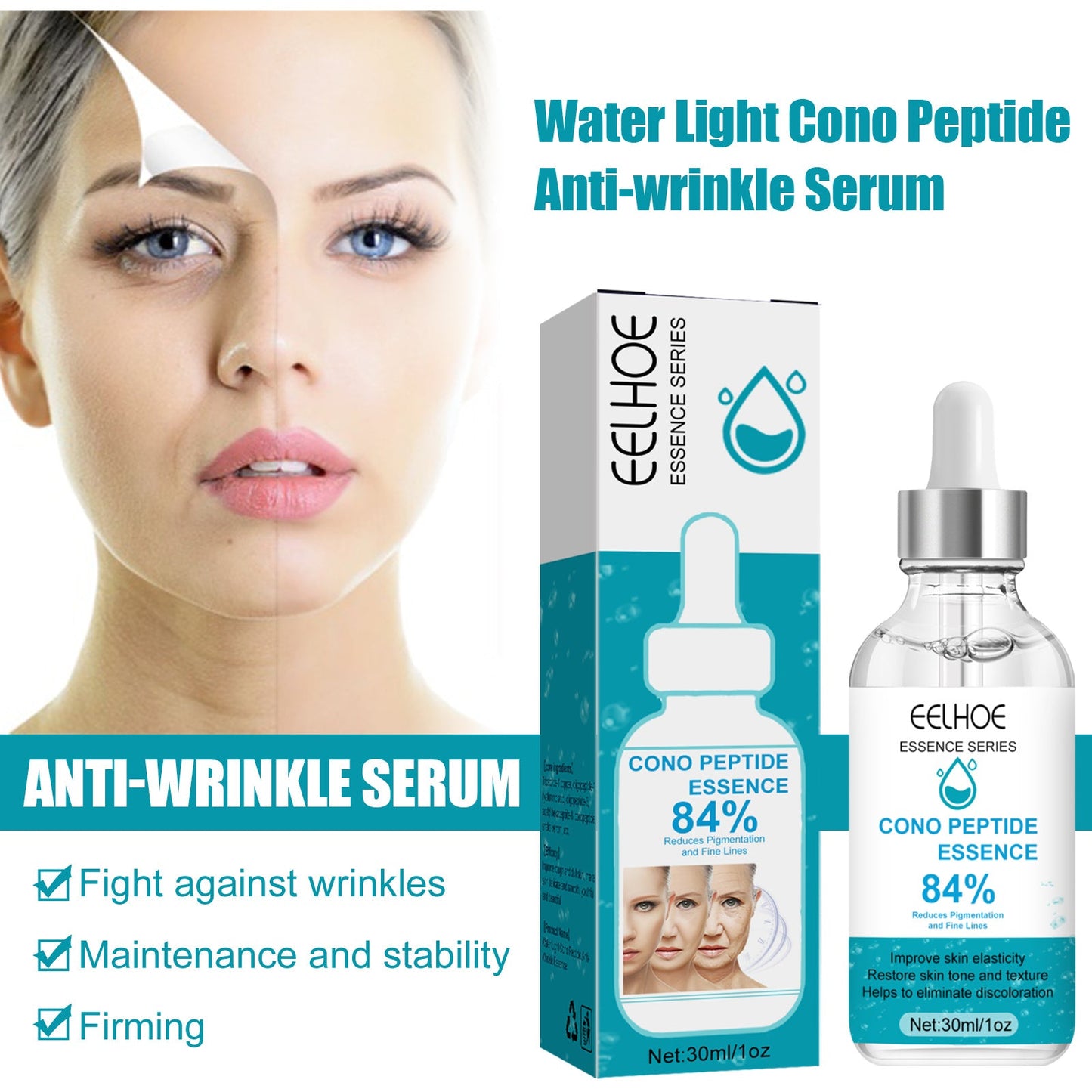 EELHOE Aquatic Dendrobatid Peptide Anti-Wrinkle Serum For Skin Repair, Targeting Fine Lines Around The Eyes And Mouth, And Firming Wrinkles For Enhanced Skincare eprolo