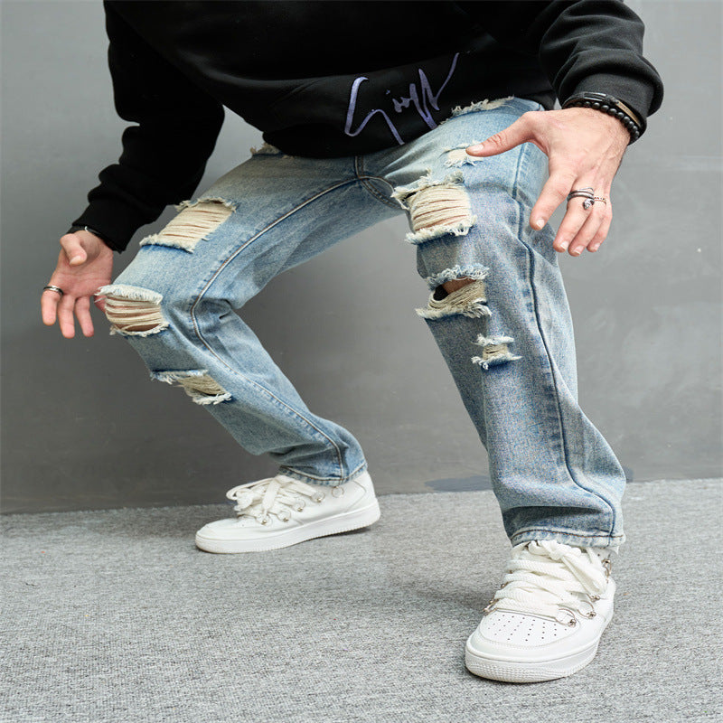 Retro Casual High Street Wide Leg Jeans eprolo