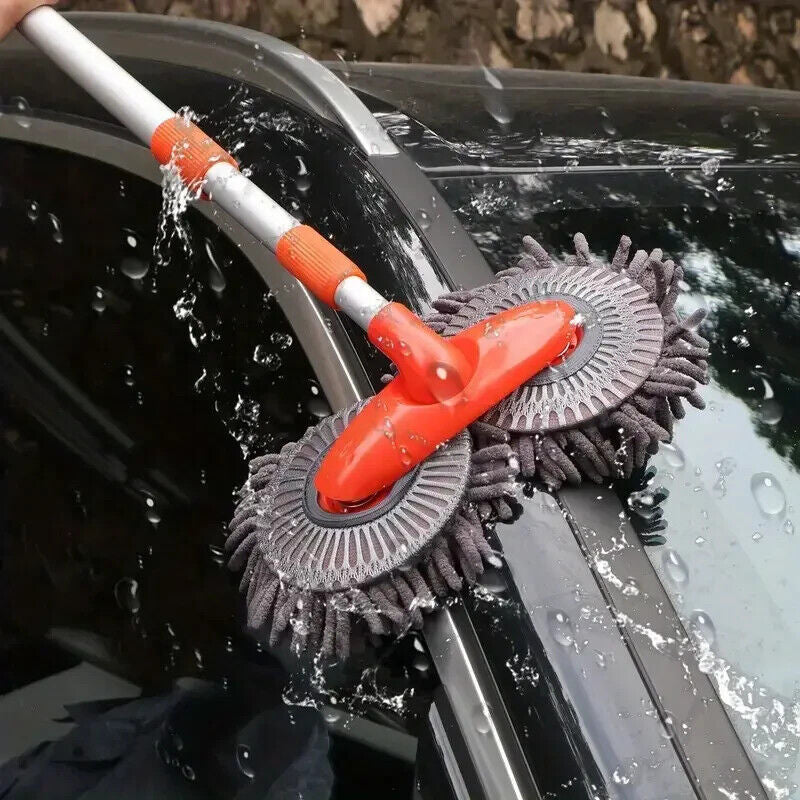 Microfiber Mop Wash Kit Telescopic Car Cleaning Brush With 4 Replacent Header eprolo
