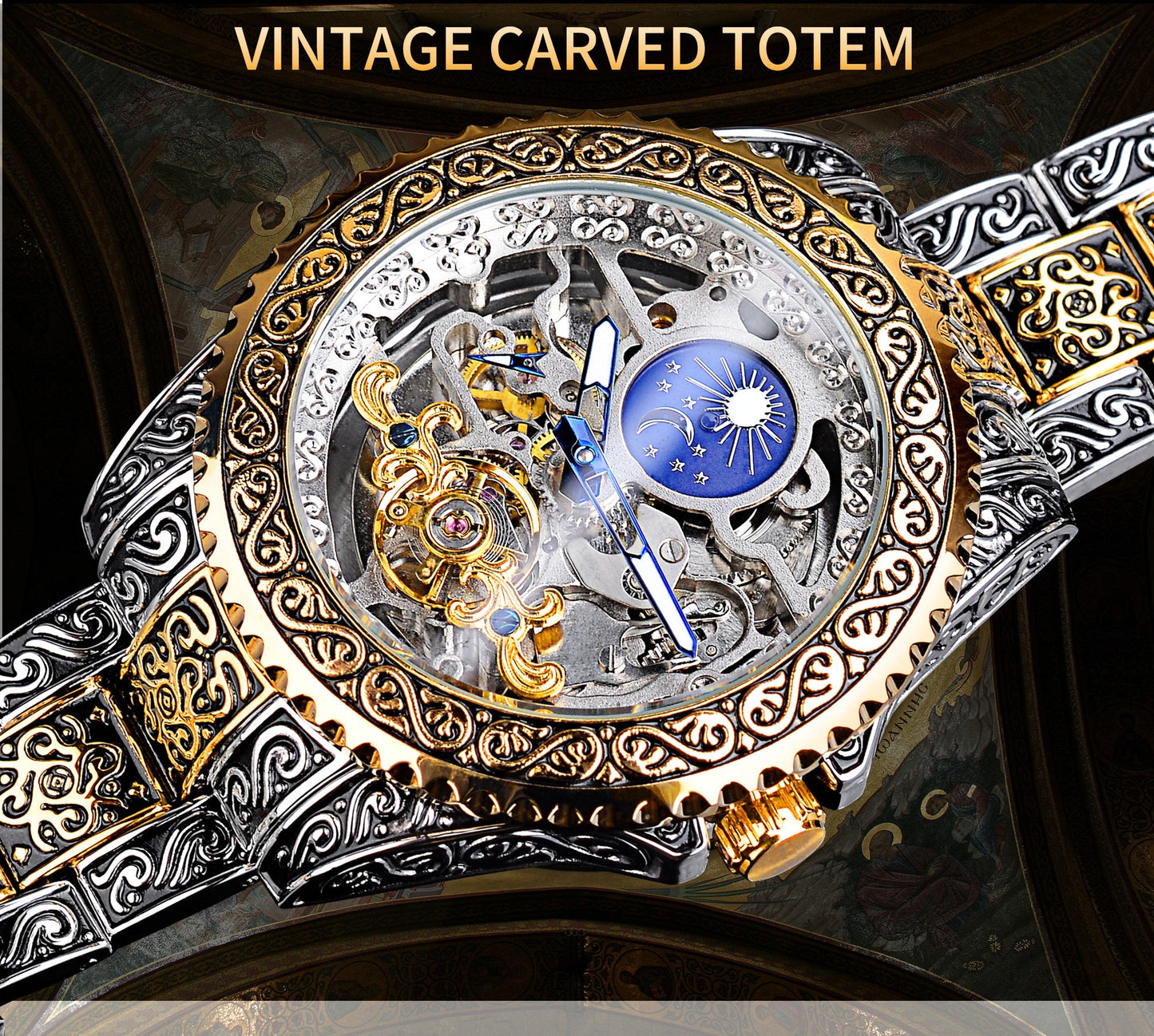 Forsining Skeleton Carved Tourbillon Mechanical Watches Luxury Men's Wristwatch eprolo