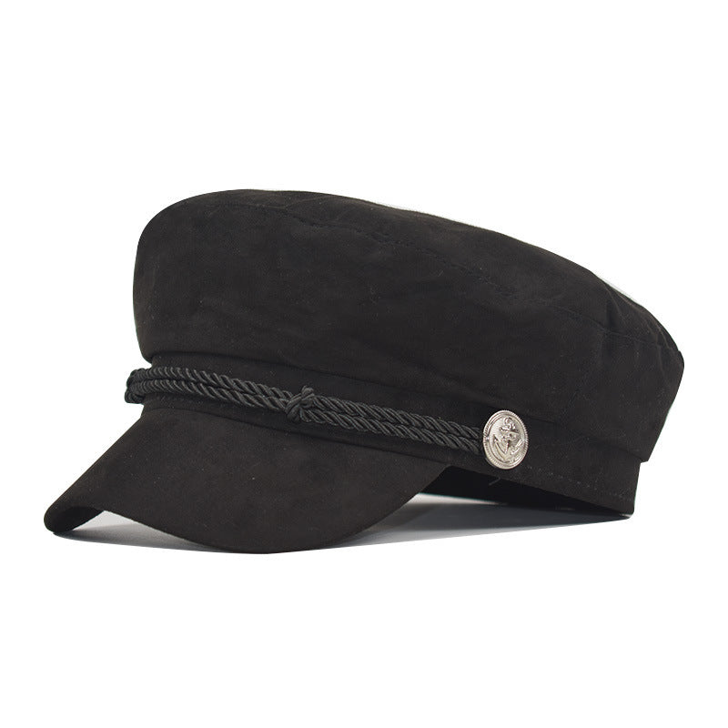Vintage deerskin velvet octagonal hats eprolo