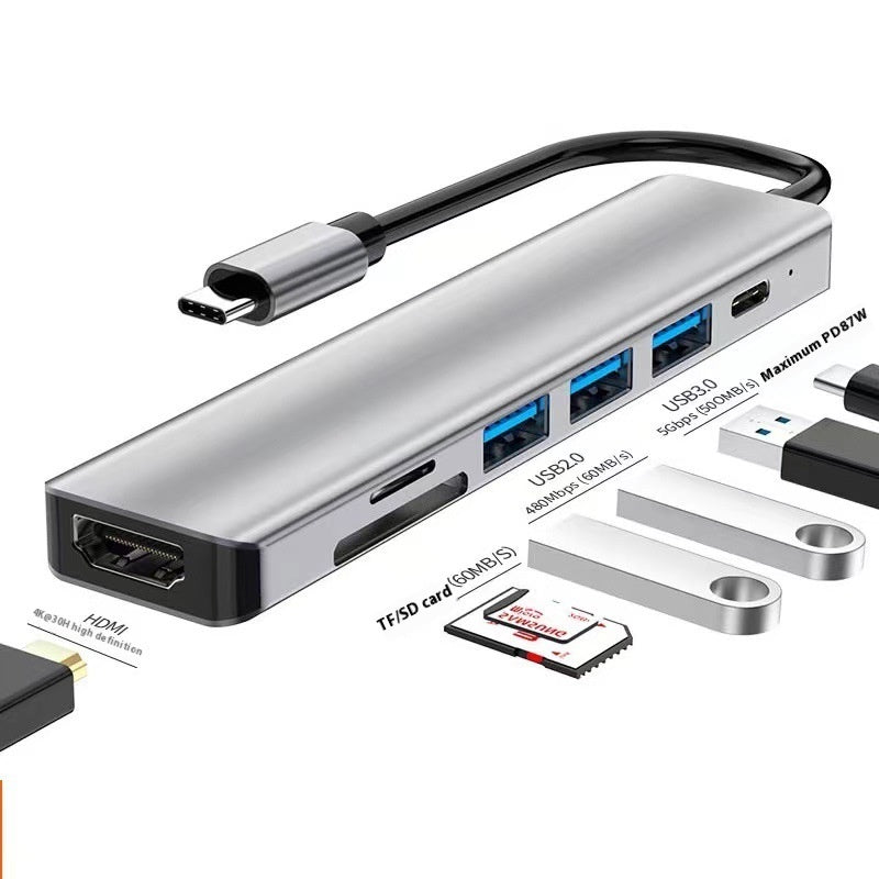 Type-c 7-in-1 Expansion Dock HDMI Projection Screen Usb Hub30 Multi-function Cable Seperater eprolo