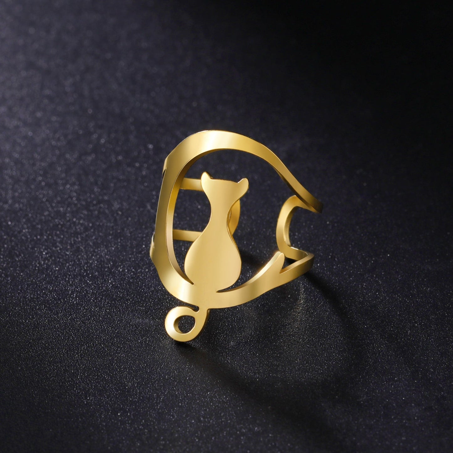 New Cartoon Cute Style Kitty Ring Stainless Steel Adjustable eprolo