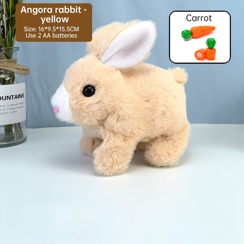 2025 Upgraded Interactive Bunny Toy. Hops, walks, talks, shakes ears. Plush Gift for Kids (Grey). eprolo