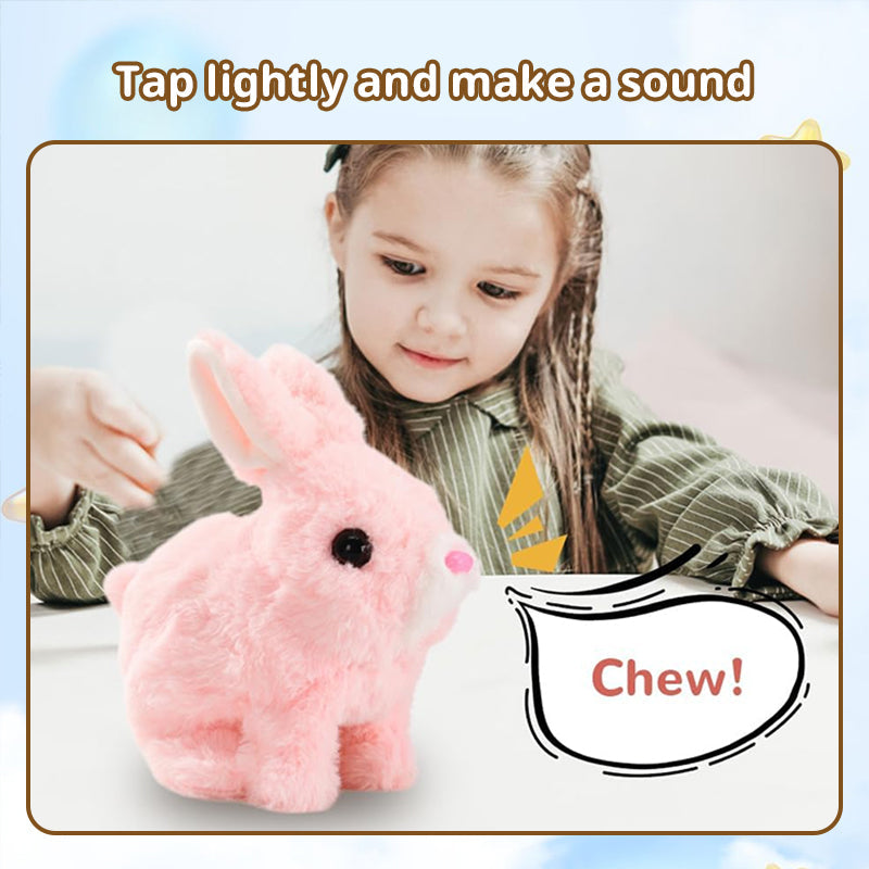 2025 Upgraded Interactive Bunny Toy. Hops, walks, talks, shakes ears. Plush Gift for Kids (Grey). eprolo