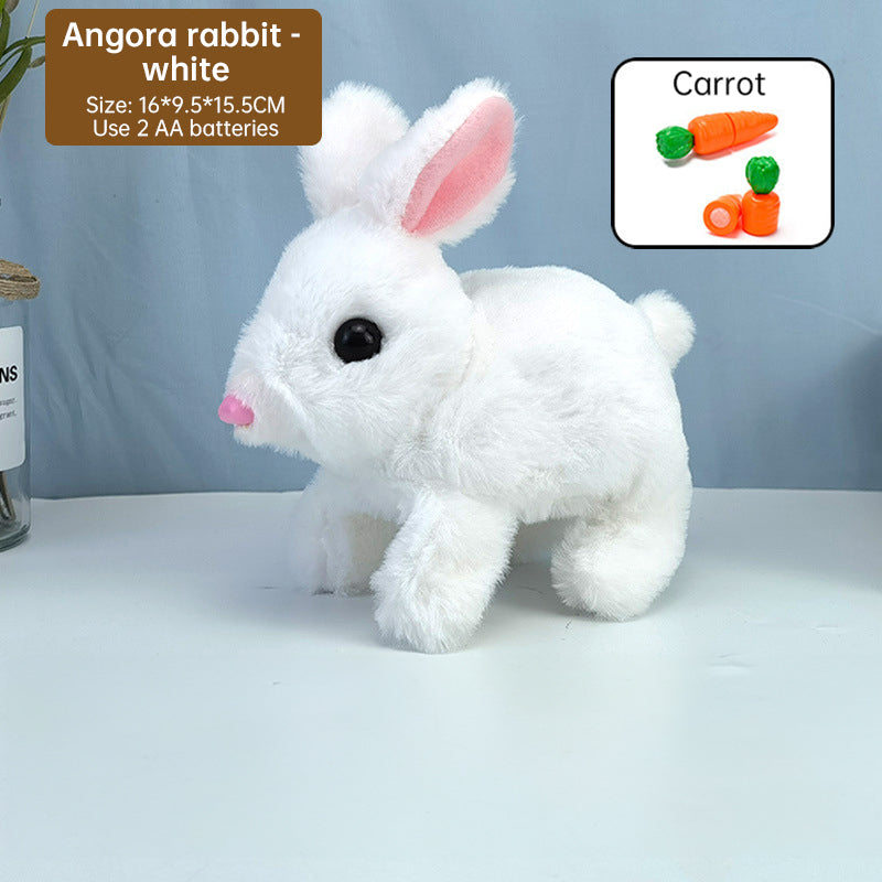 2025 Upgraded Interactive Bunny Toy. Hops, walks, talks, shakes ears. Plush Gift for Kids (Grey). eprolo