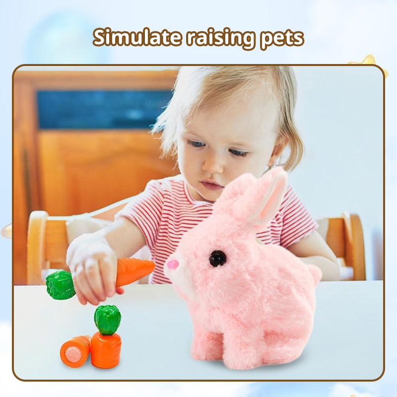 2025 Upgraded Interactive Bunny Toy. Hops, walks, talks, shakes ears. Plush Gift for Kids (Grey). eprolo