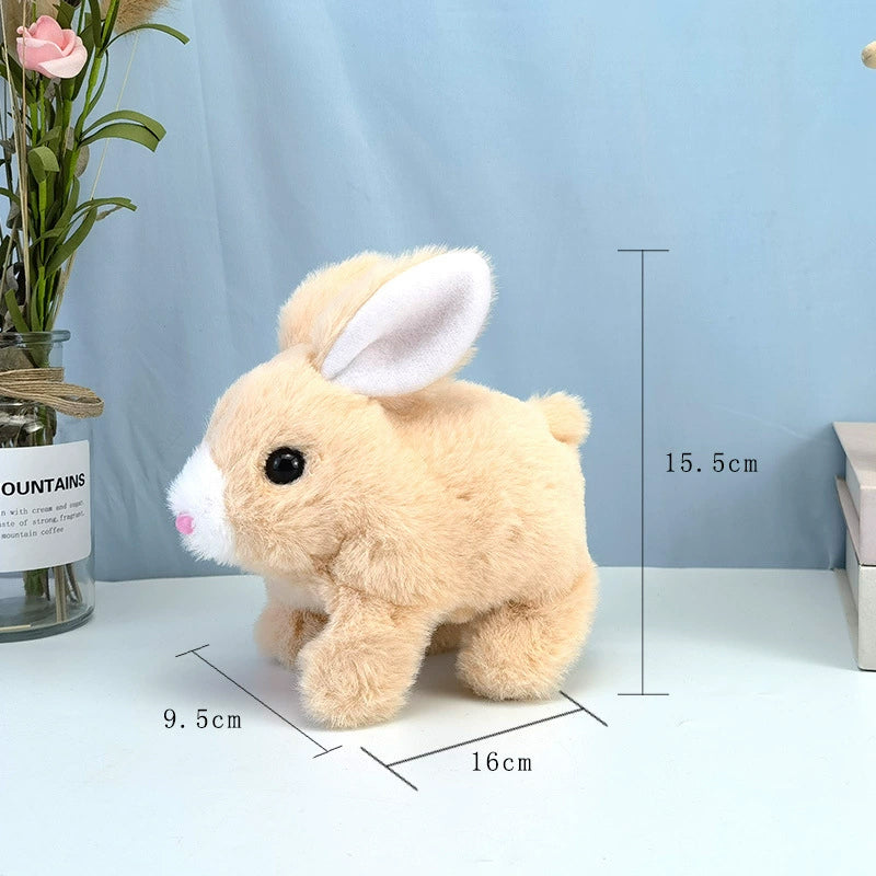 2025 Upgraded Interactive Bunny Toy. Hops, walks, talks, shakes ears. Plush Gift for Kids (Grey). eprolo