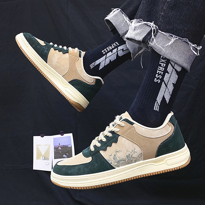 Lace-up Casual Shoes Men Soft Thick Sole Fashion Comfortable Breathable Flats Sneakers Student Platform Outdoor Walking Shoes eprolo