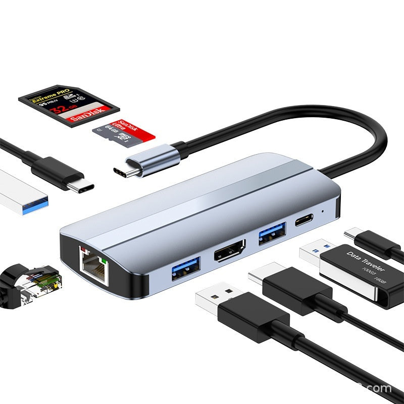 Type-c 7-in-1 Expansion Dock HDMI Projection Screen Usb Hub30 Multi-function Cable Seperater eprolo