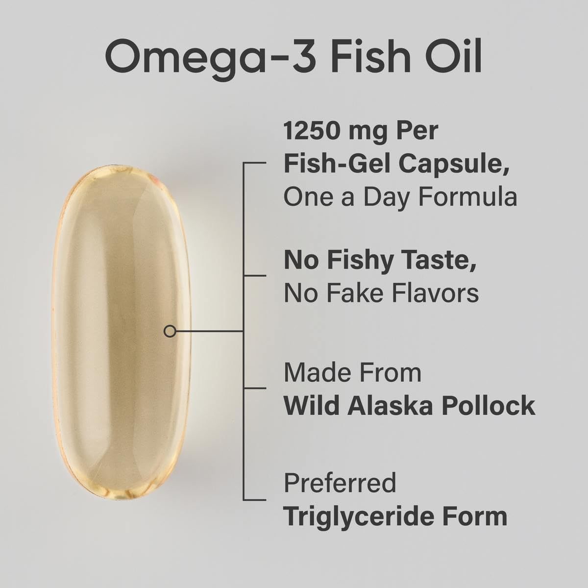 Triple Strength Omega 3 Fish Oil Burpless Fish Oil Supplement W EPA & DHA Fatty Acids From Single-Source Wild Alaska Pollock 90 Count eprolo