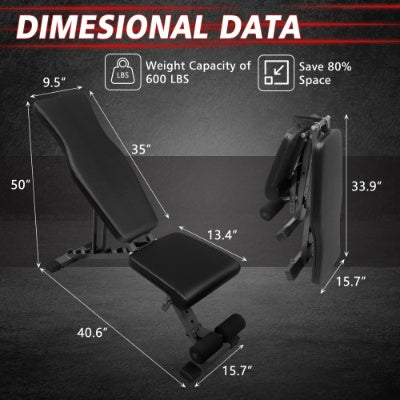 Weight Bench For Full Body Workout, Adjustable Strength Training Sit-up Chair, Multi-Purpose Foldable Incline Decline Bench eprolo