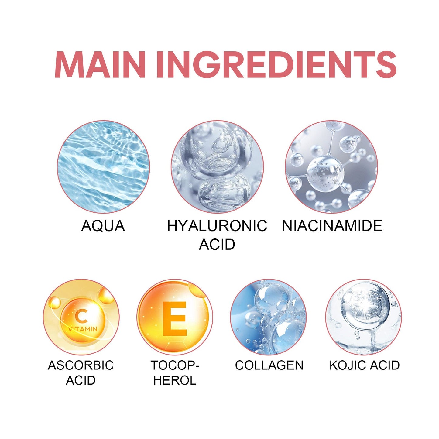 5 In 1 Facial Serum,30 Vitamin C Face Serum,Anti Aging Reduces Wrinkles Hydrating Collagen Facial Serum With Niacinamide,,Hyaluronic Acid, Vitamin E eprolo