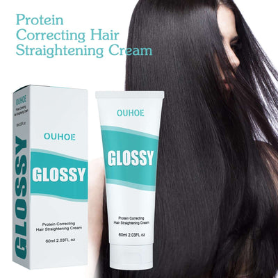 Protein Hair Straightening Cream, Repair Damaged Dry Hair Free Straightening Styling Hair Softener eprolo