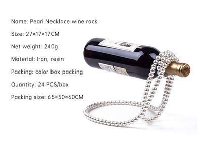 Pearl Necklace Stainless Steel Wine Rack Wine Pedestal Clamp Holder Suspension Champagne Whisky Small Ornaments eprolo