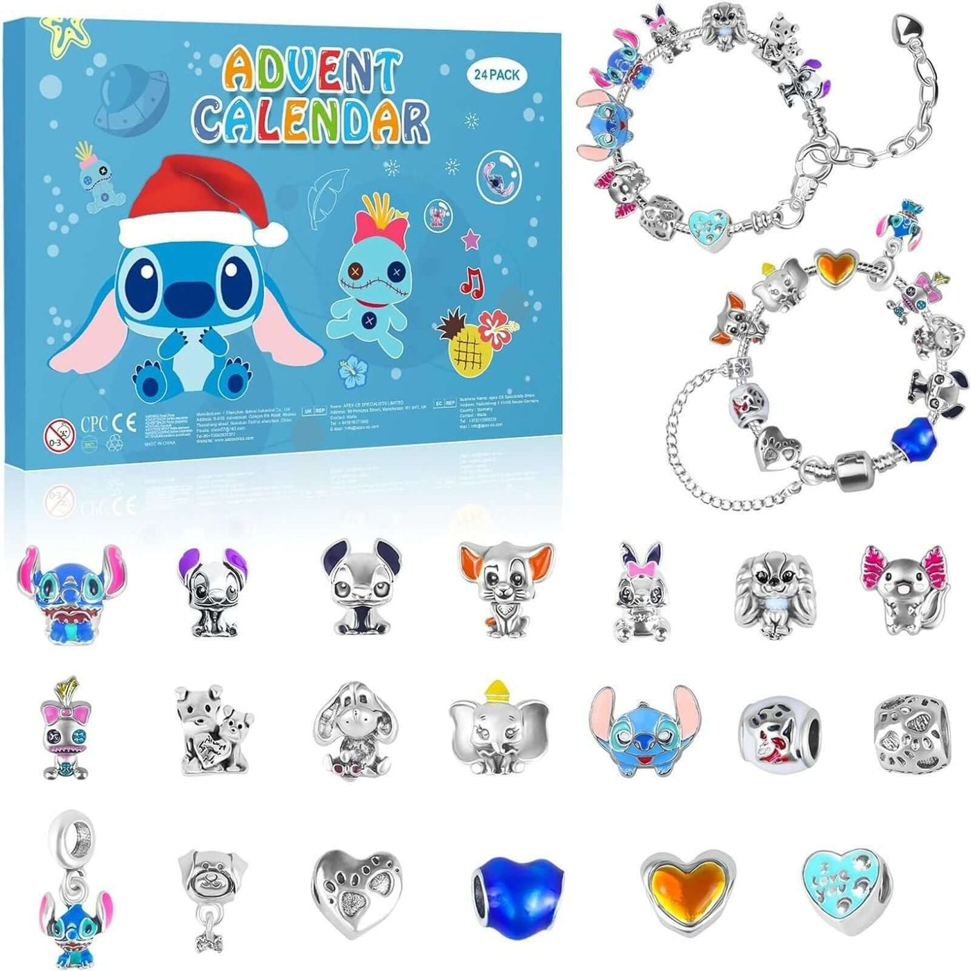 New Stitch Jewelry Paper Box Gift Box Packaging Christmas Halloween Gift 24 Grid Blind Box Bracelet Gift Box eprolo
