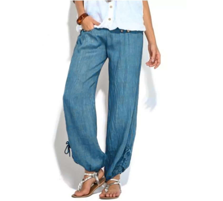 New Loose Button Decorations Casual Wide-leg Trousers Women eprolo
