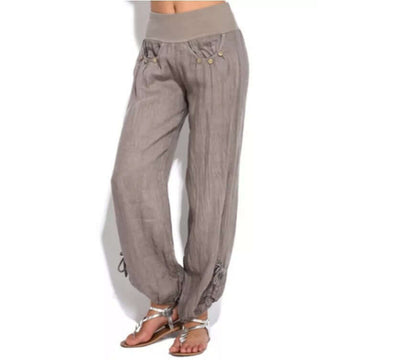 New Loose Button Decorations Casual Wide-leg Trousers Women eprolo