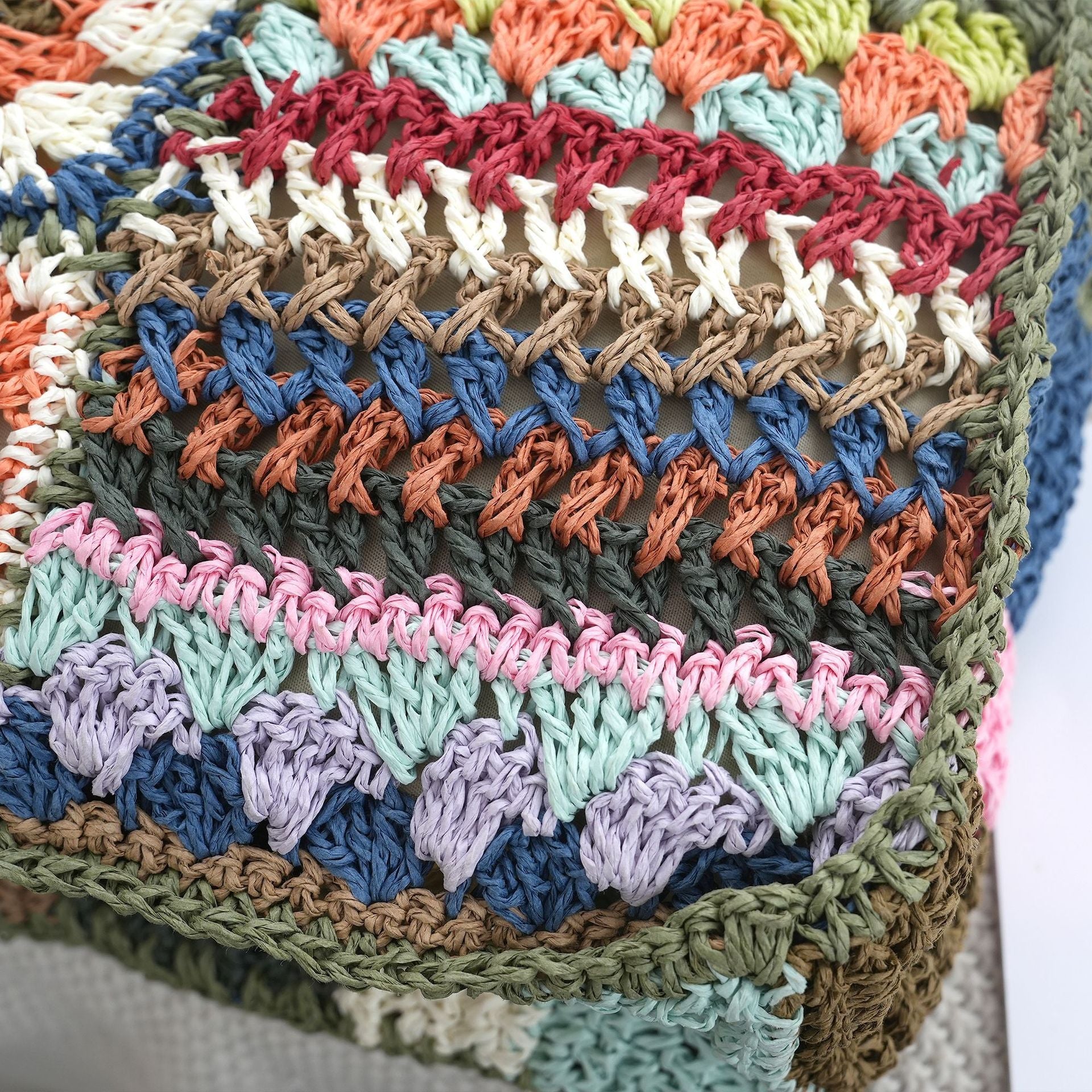 European And American Style Paper String Crocheted Straw Bag eprolo