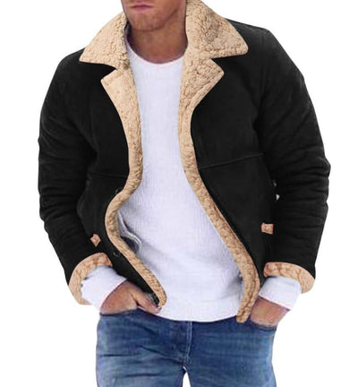 Fashion Men's Fur Integrated Fleece-lined Padded Jacket Astrazona
