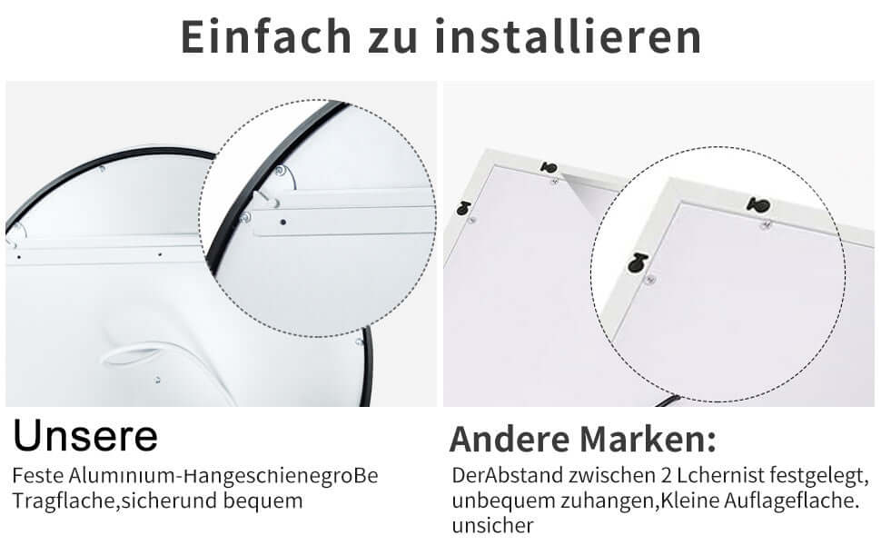 Bathroom Mirror Black Twin Star Dual Light Strip Circular 60cm eprolo
