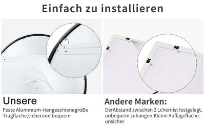 Bathroom Mirror Black Twin Star Dual Light Strip Circular 60cm eprolo