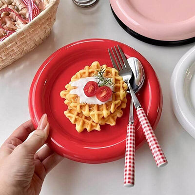Ins - style Round Ceramic Food Plates. Thick - edged, creative Nordic tableware. Ideal for dessert, steak, pasta. eprolo