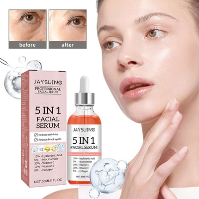 5 In 1 Facial Serum,30 Vitamin C Face Serum,Anti Aging Reduces Wrinkles Hydrating Collagen Facial Serum With Niacinamide,,Hyaluronic Acid, Vitamin E eprolo