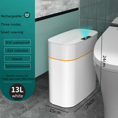 Smart Trash Can With Lid For Bedroom And Living Room Kitchen Storage Box Trash Can Induction Small Car Box Automatic Smart Dustbin Smart Trash Bin eprolo