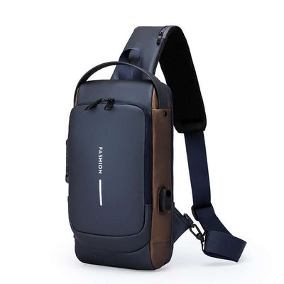 Waterproof Anti Theft Designer Password Lock Bag Usb Crossbody Sling Bags For Men Chest Bags eprolo