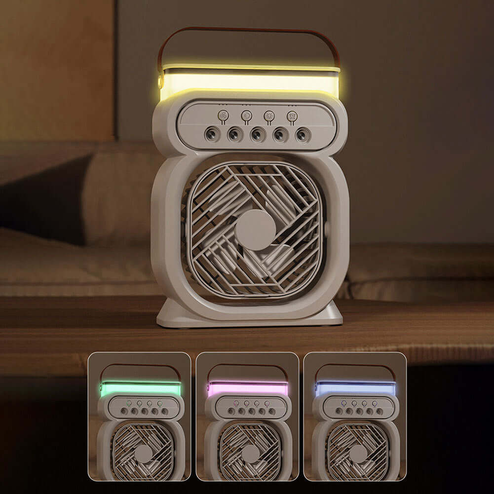 3 In 1 Portable Air Conditioner Evaporative Air Cooler LED Night Lights 3 Speeds Humidifier Fan For Home Office eprolo