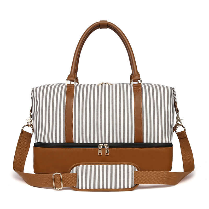 Women's Hand Striped Canvas Duffle Bag eprolo