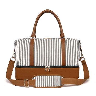 Women's Hand Striped Canvas Duffle Bag eprolo