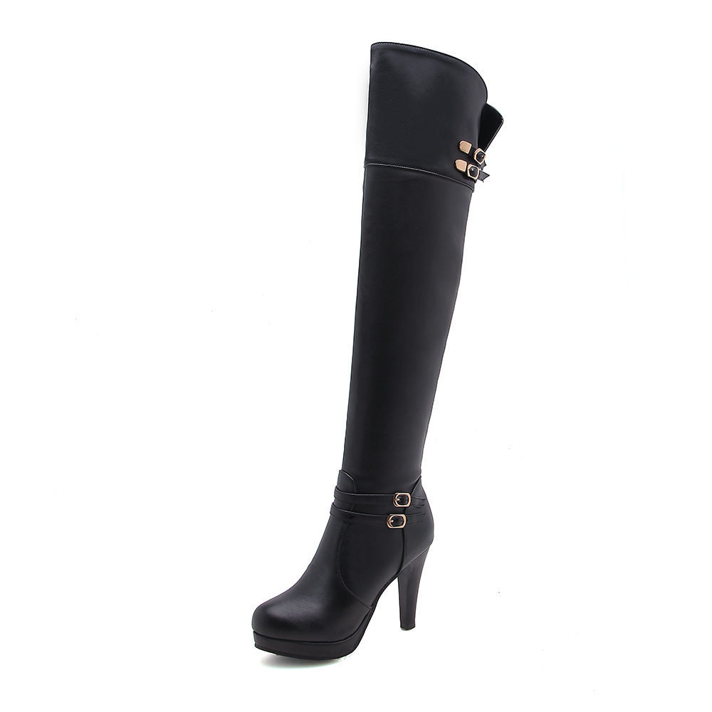 European And American Sexy Wine Cup Heel High Heel Waterproof Platform Plus Size Over The Knee Boots eprolo