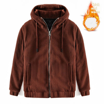Winter Hooded Cardigan Keep Warm Pure Color Coat Thickened Fluff Sweater eprolo