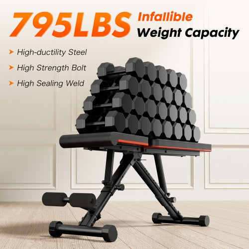 Weight Bench Adjustable Workout Bench For Home Gym, Foldable Bench Press For Full Body Exercise And Strength Training, 795LBS Capacity Incline Decline Sit Up Benches eprolo