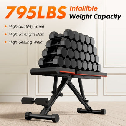 Weight Bench Adjustable Workout Bench For Home Gym, Foldable Bench Press For Full Body Exercise And Strength Training, 795LBS Capacity Incline Decline Sit Up Benches eprolo