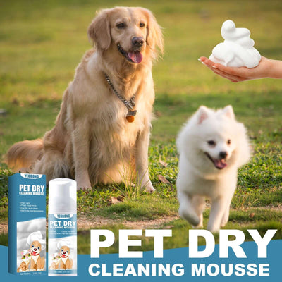 Pet Dry Cleaning Mousse Body Wash For Young Cats And Dogs Wash Free To Remove Odor And Smooth Hair Cleaning eprolo