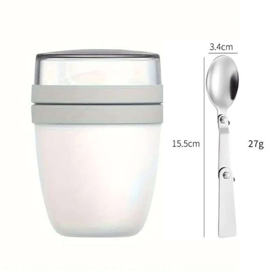 Portable Yogurt Cereal Cups with Lids. Ideal for Overnight Oats, DIY Salads & Parfaits. Great for Breakfast or Lunch eprolo