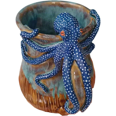 Handmade Deep Blue Octopus Mug. For Hot & Cold Drinks eprolo