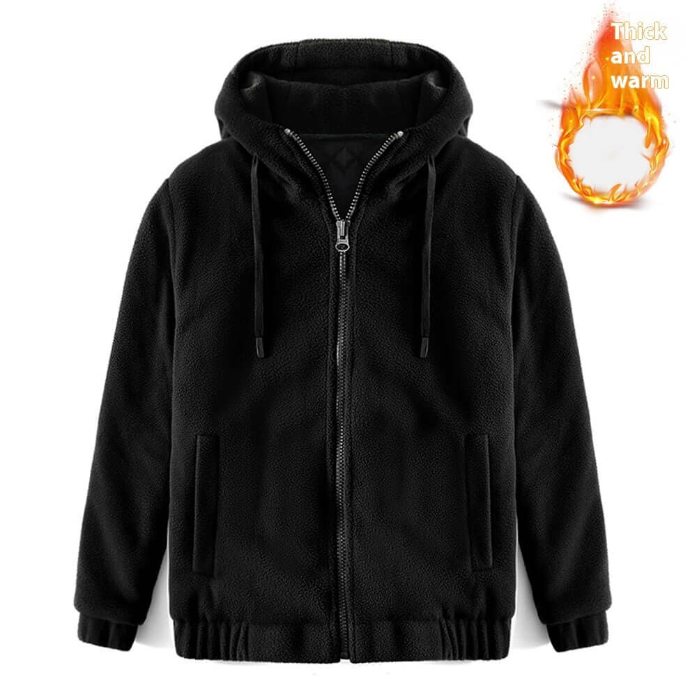 Winter Hooded Cardigan Keep Warm Pure Color Coat Thickened Fluff Sweater eprolo