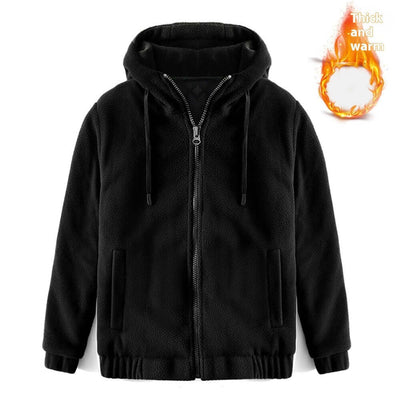 Winter Hooded Cardigan Keep Warm Pure Color Coat Thickened Fluff Sweater eprolo