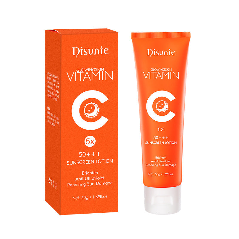 Sunscreen Cream Spf 50 Vitamin C Collagen Moisturizer Brightening Lotion Korean Skin Care Sun Block Sunscreen For The Black Skin eprolo