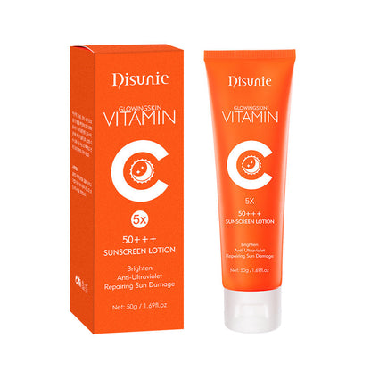 Sunscreen Cream Spf 50 Vitamin C Collagen Moisturizer Brightening Lotion Korean Skin Care Sun Block Sunscreen For The Black Skin eprolo
