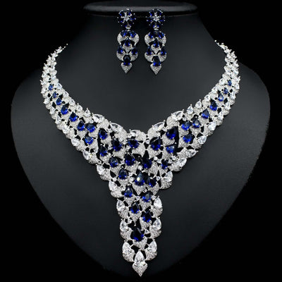 Full Diamond Exaggerated Fashion Necklace Earrings eprolo