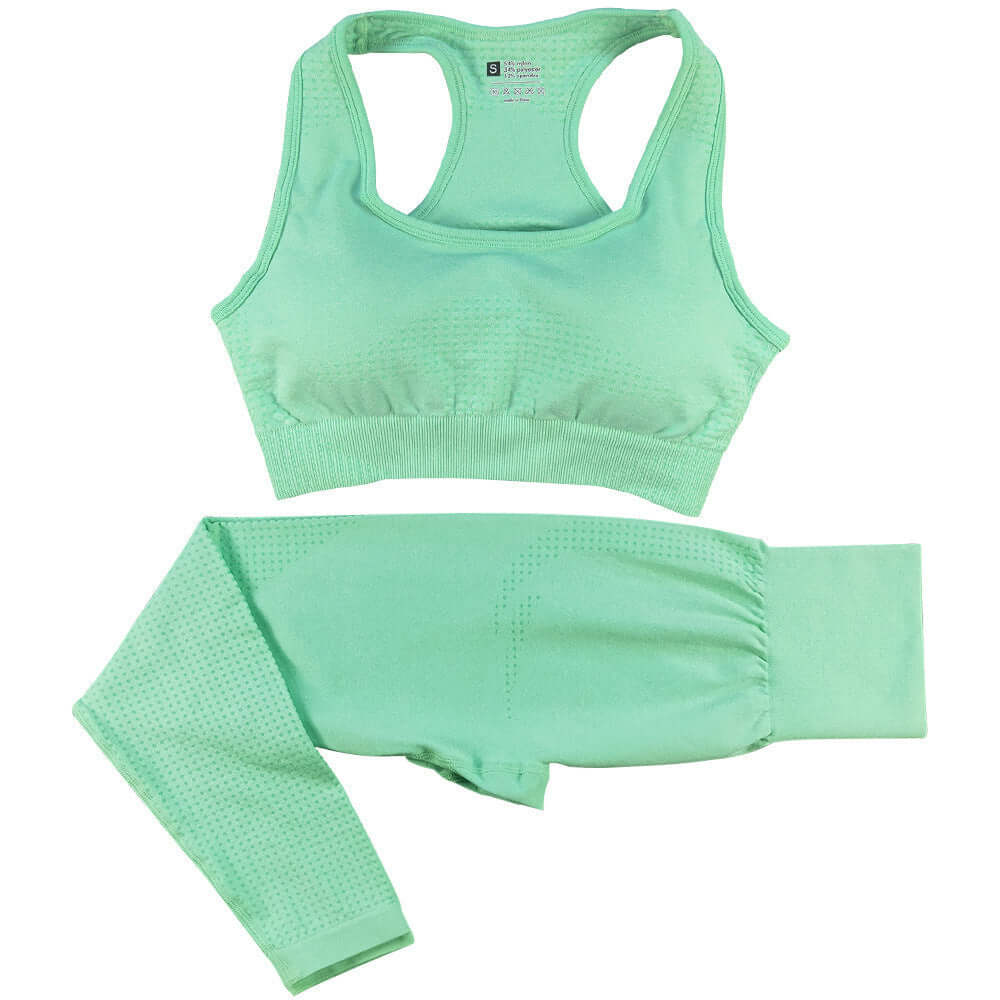 2PCS Seamless Yoga Set Women Tracksuit High Waist Leggings Workout Sportswear Gym Clothing Fitness Crop Top Sports Suits Gym Set eprolo