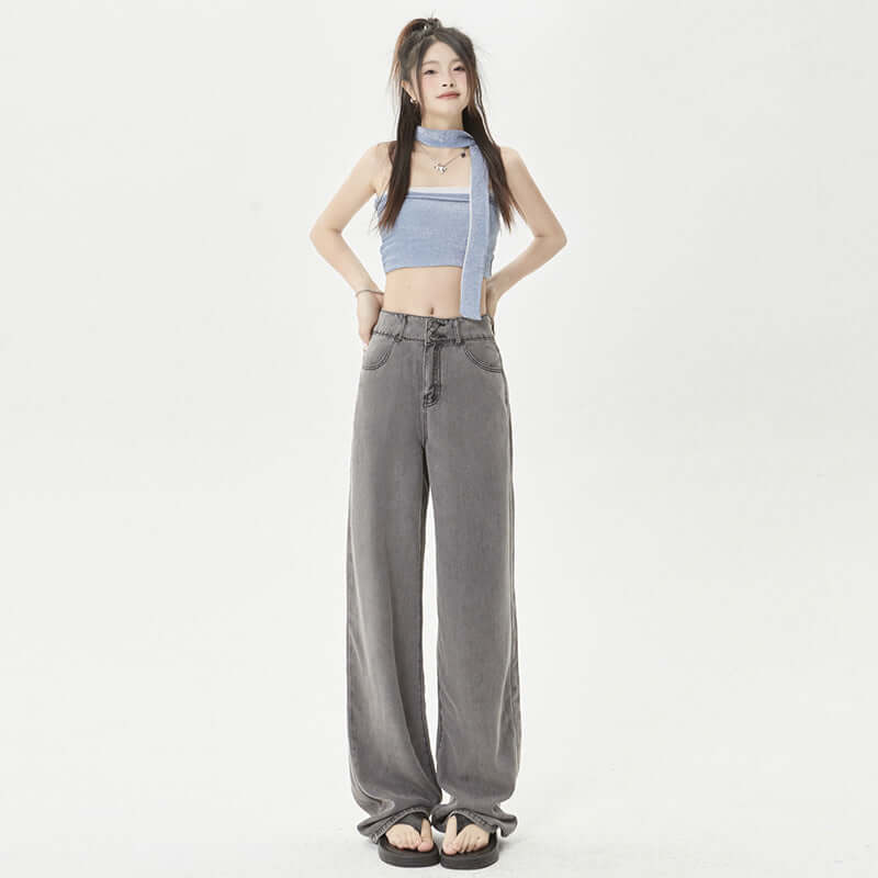 Ice Silk Thin Jeans Women's Comfortable Wide-leg Pants eprolo